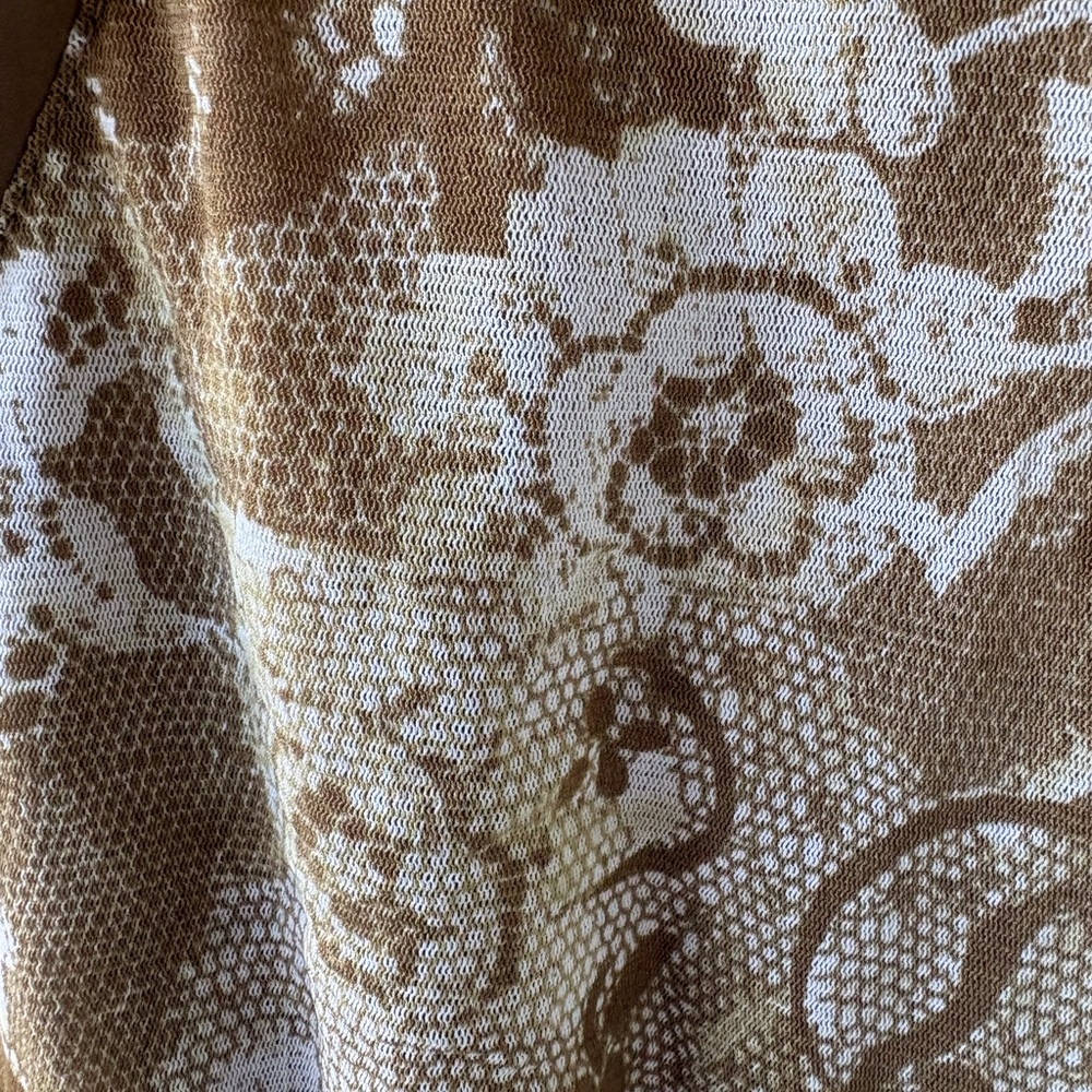 NY Co Medium Babydoll V Neck Cap Sleeve Sheer over Lining Olive Green‎ Fairy Y2K - Picture 8 of 12